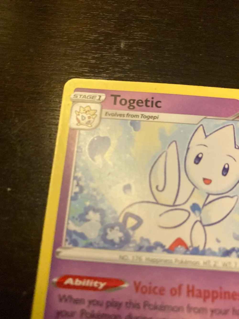 Pokemon Togetic Trading Card - Purple & Yellow